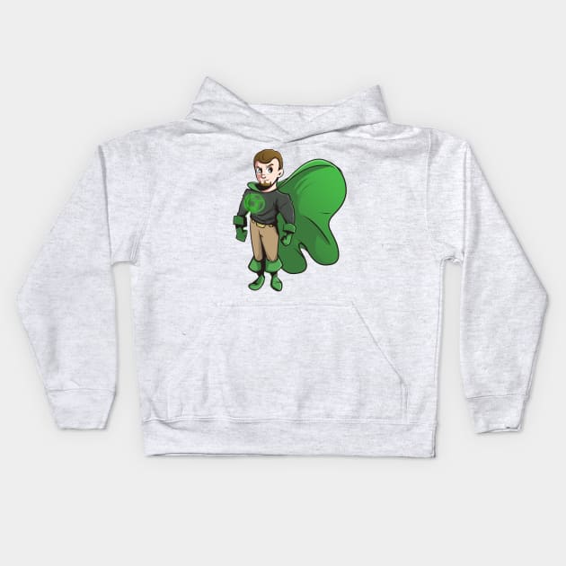 Caped Joel Hero Shot Kids Hoodie by CapedJoel